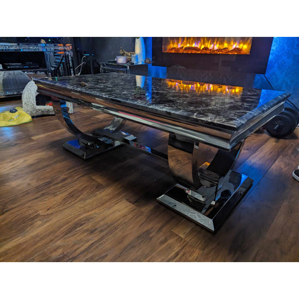 Ivy Bronx Cassanda Trestle Marble Coffee Table Wayfair.co.uk